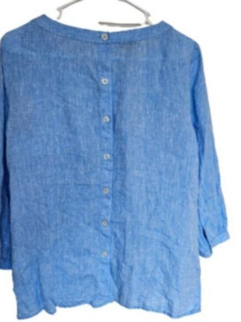 Talbots 100% Linen Blouse – Blue – Classic Fit – Size Medium - Picture 2 of 6